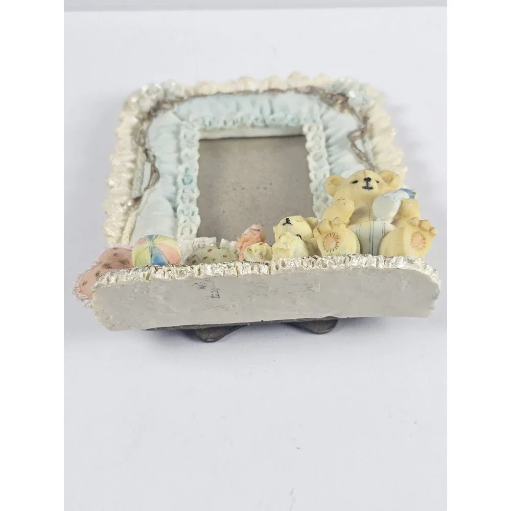 Children's Teddy Bears Quilted Foral Ceramic Picture Frame 2.25